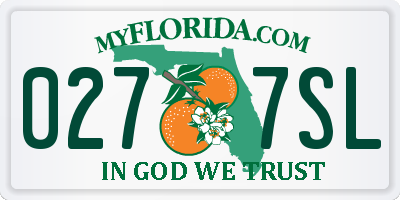 FL license plate 0277SL