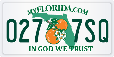 FL license plate 0277SQ