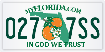 FL license plate 0277SS