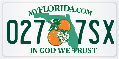FL license plate 0277SX