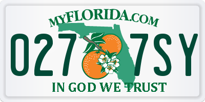 FL license plate 0277SY