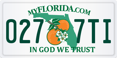 FL license plate 0277TI