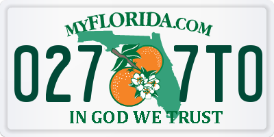 FL license plate 0277TO