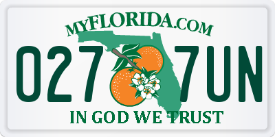 FL license plate 0277UN