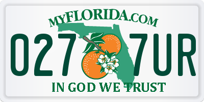 FL license plate 0277UR