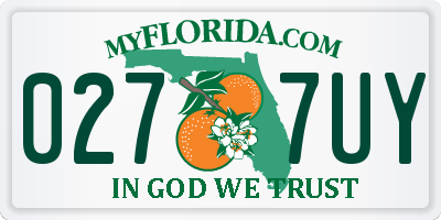 FL license plate 0277UY