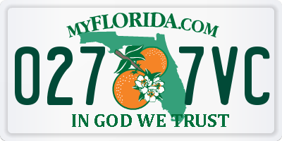 FL license plate 0277VC