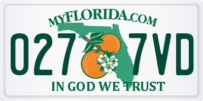 FL license plate 0277VD