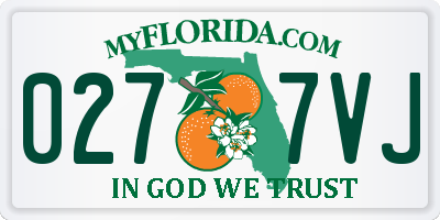 FL license plate 0277VJ