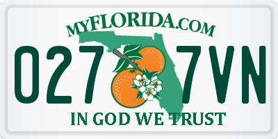 FL license plate 0277VN