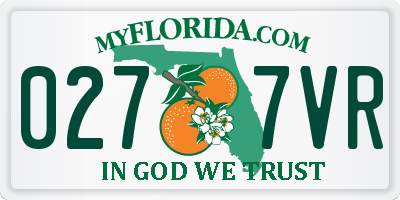 FL license plate 0277VR