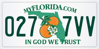 FL license plate 0277VV