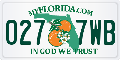 FL license plate 0277WB