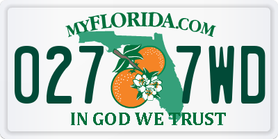 FL license plate 0277WD