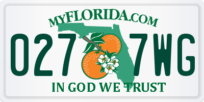 FL license plate 0277WG