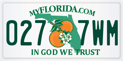 FL license plate 0277WM