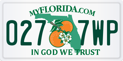FL license plate 0277WP
