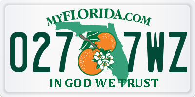 FL license plate 0277WZ