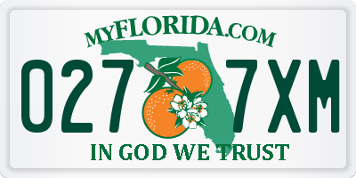 FL license plate 0277XM