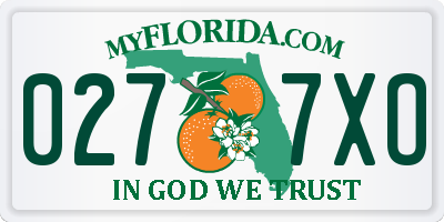 FL license plate 0277XO