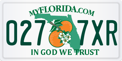 FL license plate 0277XR