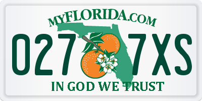FL license plate 0277XS