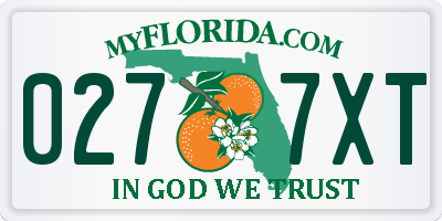 FL license plate 0277XT