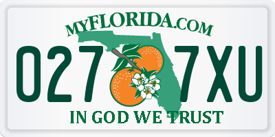 FL license plate 0277XU