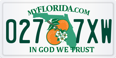 FL license plate 0277XW