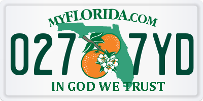 FL license plate 0277YD