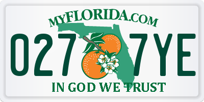 FL license plate 0277YE