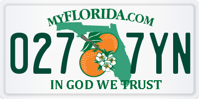FL license plate 0277YN