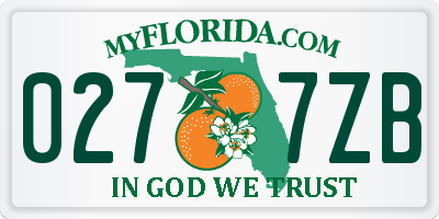 FL license plate 0277ZB