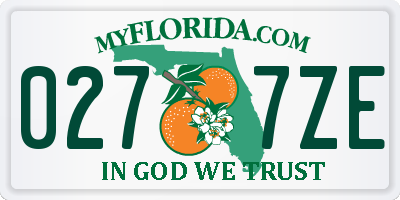 FL license plate 0277ZE