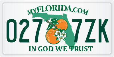 FL license plate 0277ZK