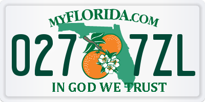 FL license plate 0277ZL
