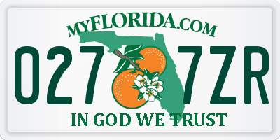 FL license plate 0277ZR