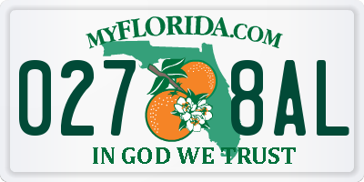 FL license plate 0278AL
