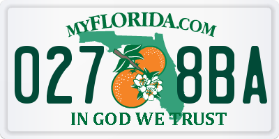 FL license plate 0278BA