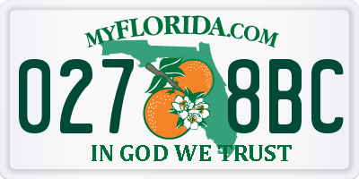FL license plate 0278BC