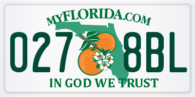 FL license plate 0278BL