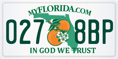 FL license plate 0278BP