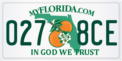 FL license plate 0278CE