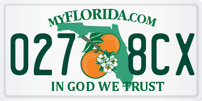FL license plate 0278CX