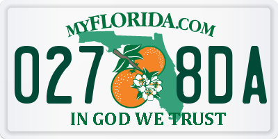 FL license plate 0278DA