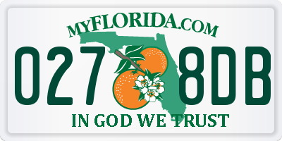 FL license plate 0278DB