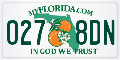 FL license plate 0278DN