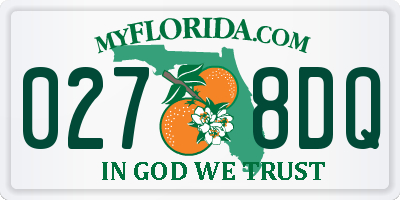 FL license plate 0278DQ