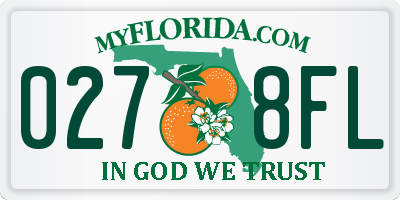 FL license plate 0278FL