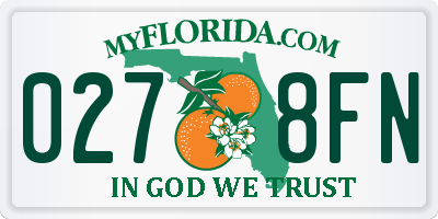 FL license plate 0278FN